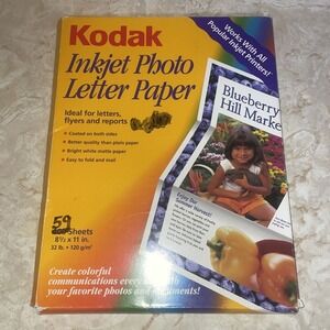 kodak Inkjet Photo Letter Paper 8.5 X 11‎ 59 Sheets Unused NOP